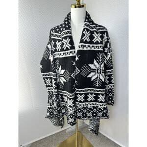 COCOGIO Womens Wool Blend Drape Cardigan Sweater Coat XL One Size Fits All